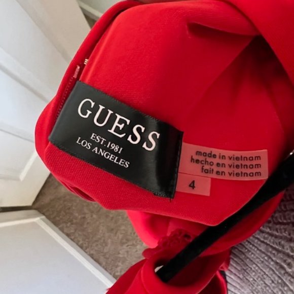Guess Red Sheath Dress, Size 4 - Picture 6 of 6